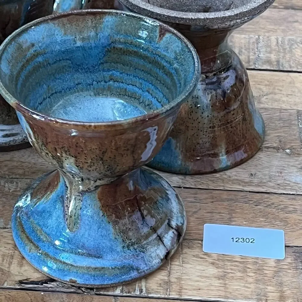 6 Houston Studio Pottery Stoneware Goblets 4.5